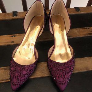 Deep purple fancy heels- low. Worn once